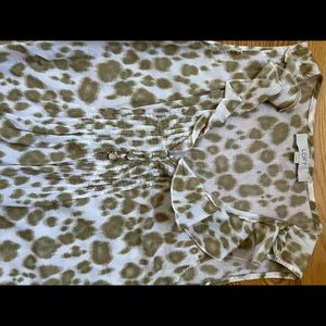 Loft leopard print tank with ruffle detail